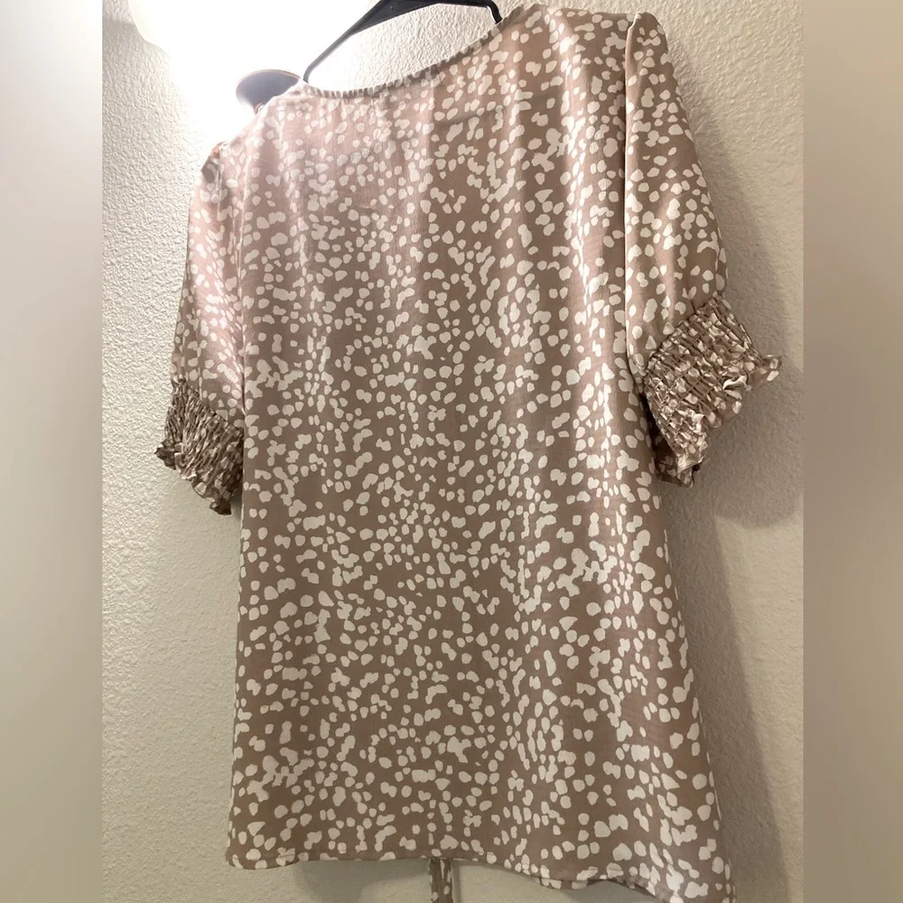 Eden in Love Honolulu Hawaii V-neck Sweetheart Short Sleeve Top Blouse L - Picture 2 of 3